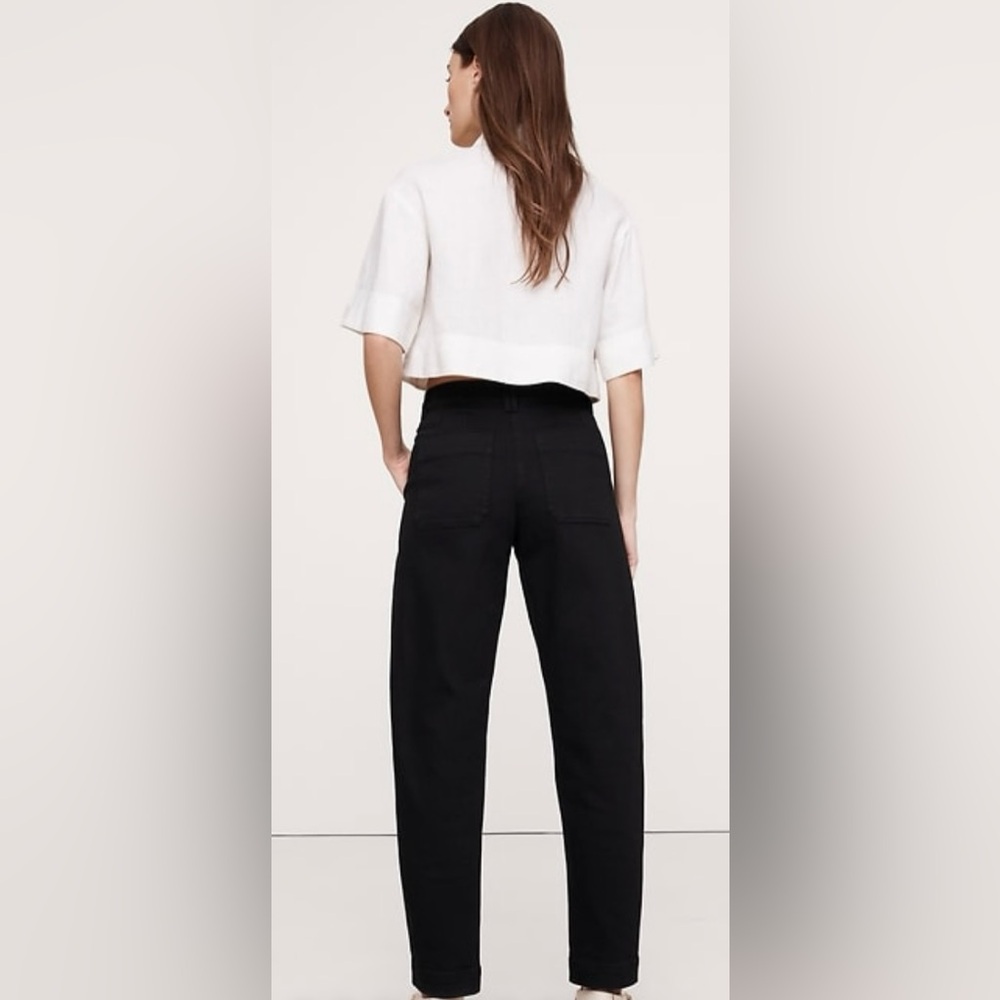 Banana Republic The Weekend Slim Barrel Pants, Black, Pockets, 6P, NWT - Picture 2 of 11